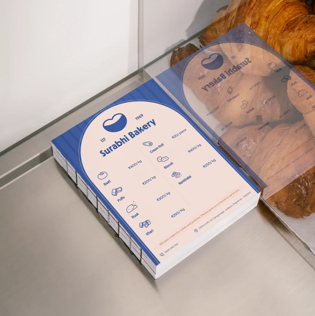 Surabhi Bakery menu card