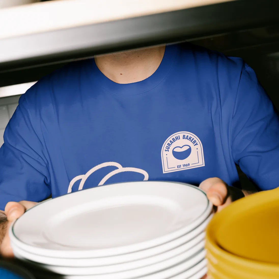 Staff t-shirt with the Surabhi logo