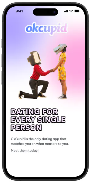 OkCupid welcome screen