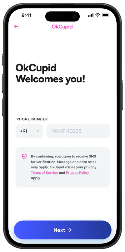 Onboarding — welcome and phone number